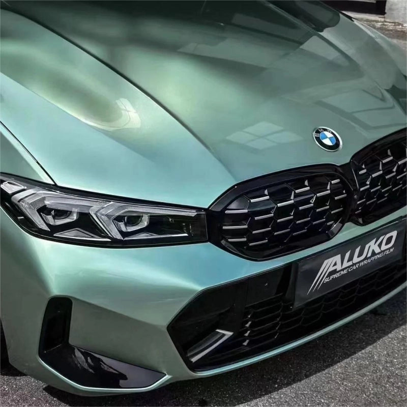 Gloss Metallic Francesca Green Car Vinyl Wrap Ferrari PET