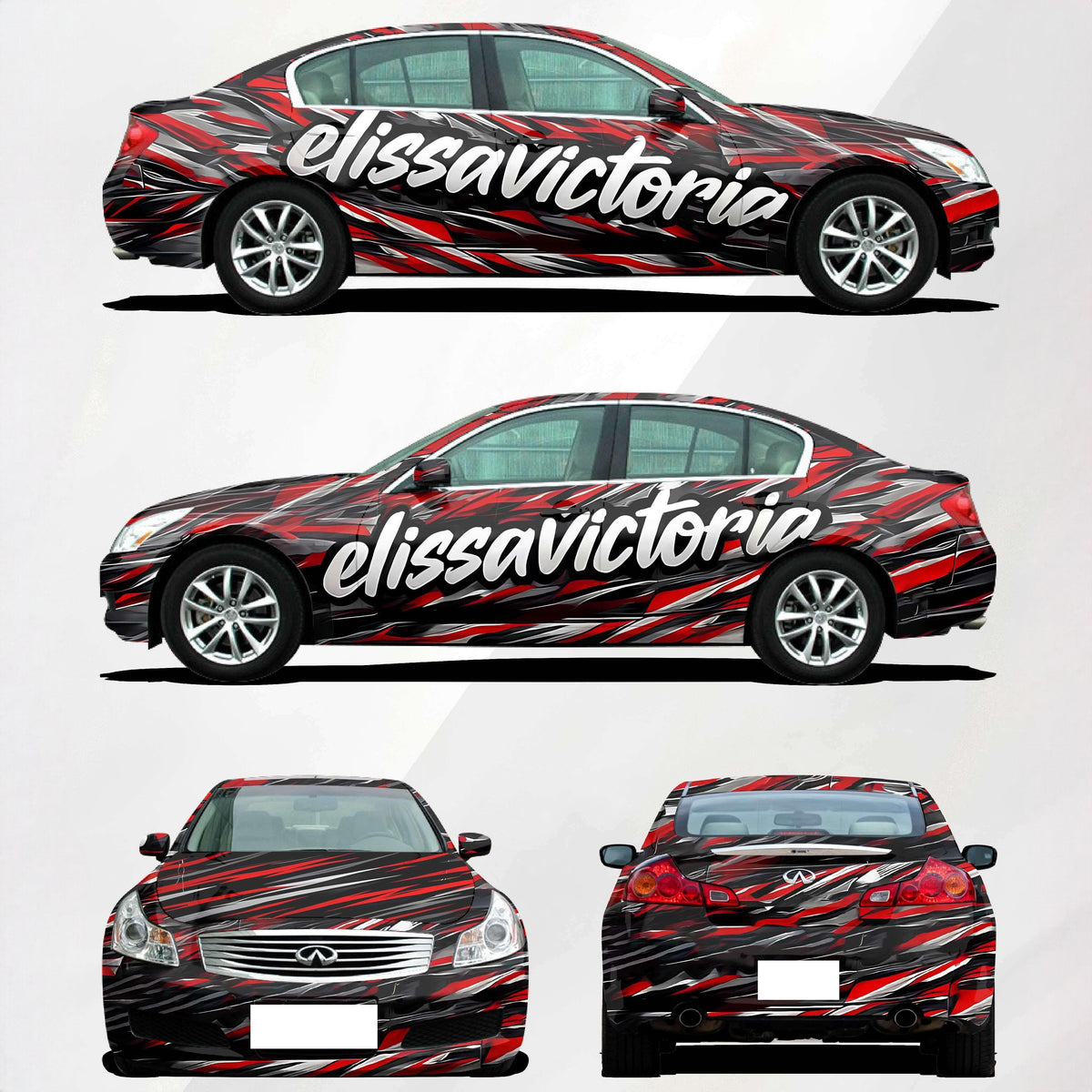 ALUKOVINYL Customize Name Graphics Personalised Car Wrap