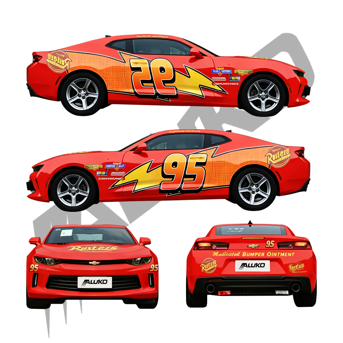 ALUKOVINYL Livery Lightning McQueen Custom Vinyl Wrap