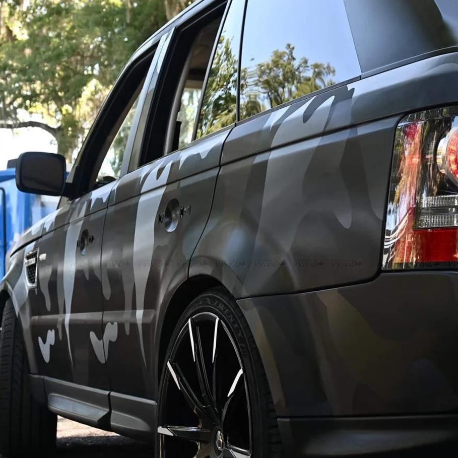 Camo Black Car Wrap
