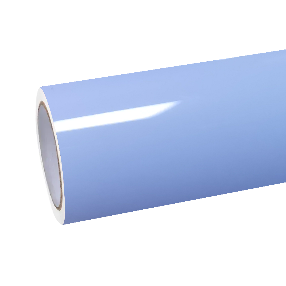 ALUKOCARWRAP Gloss Light Sky Blue Car Vinyl Wrap PET showcasing a sleek aerodynamic hood application