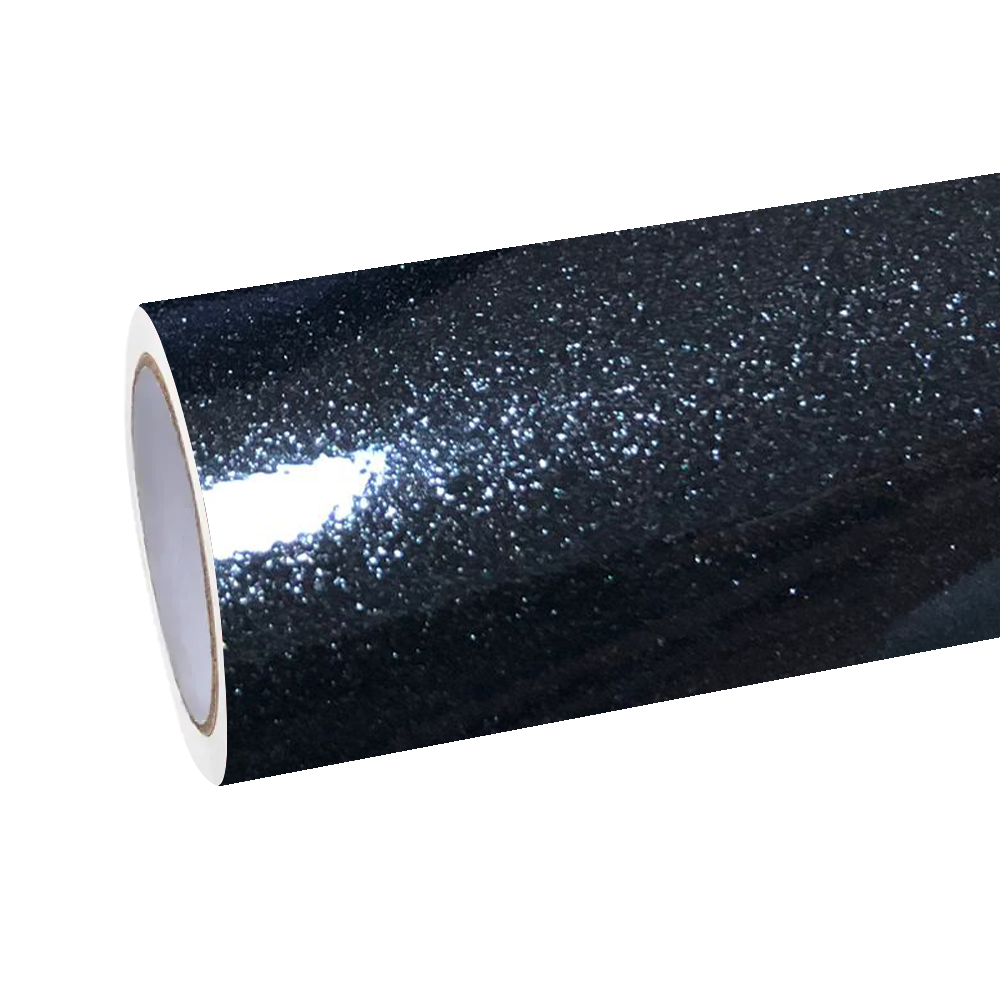 High-quality gloss metallic black diamond car vinyl wrap for premium auto styling.