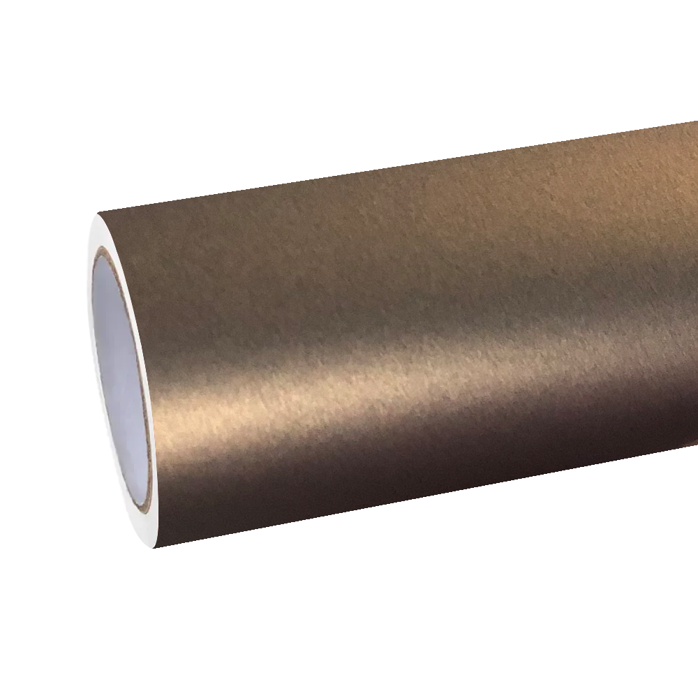Ambient showroom spot beams instantly absorbed by the dead-matte, light-absorbing obsidian depth of ALUKOCARWRAP night gold car wrap film with an ultra-premium PET liner.