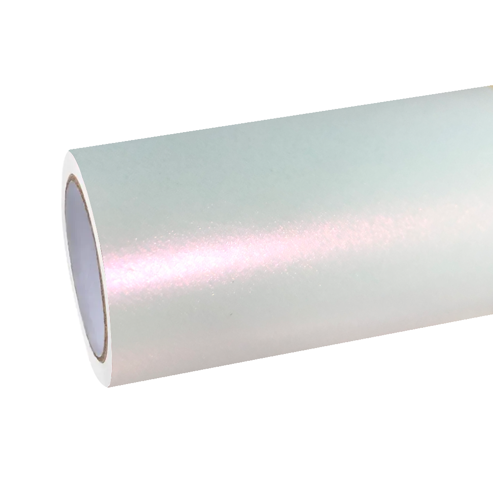 ALUKOCARWRAP Pink White Car Wrap coating an exotic sports car during sunset, capturing a subtle non-glare glossless glow.