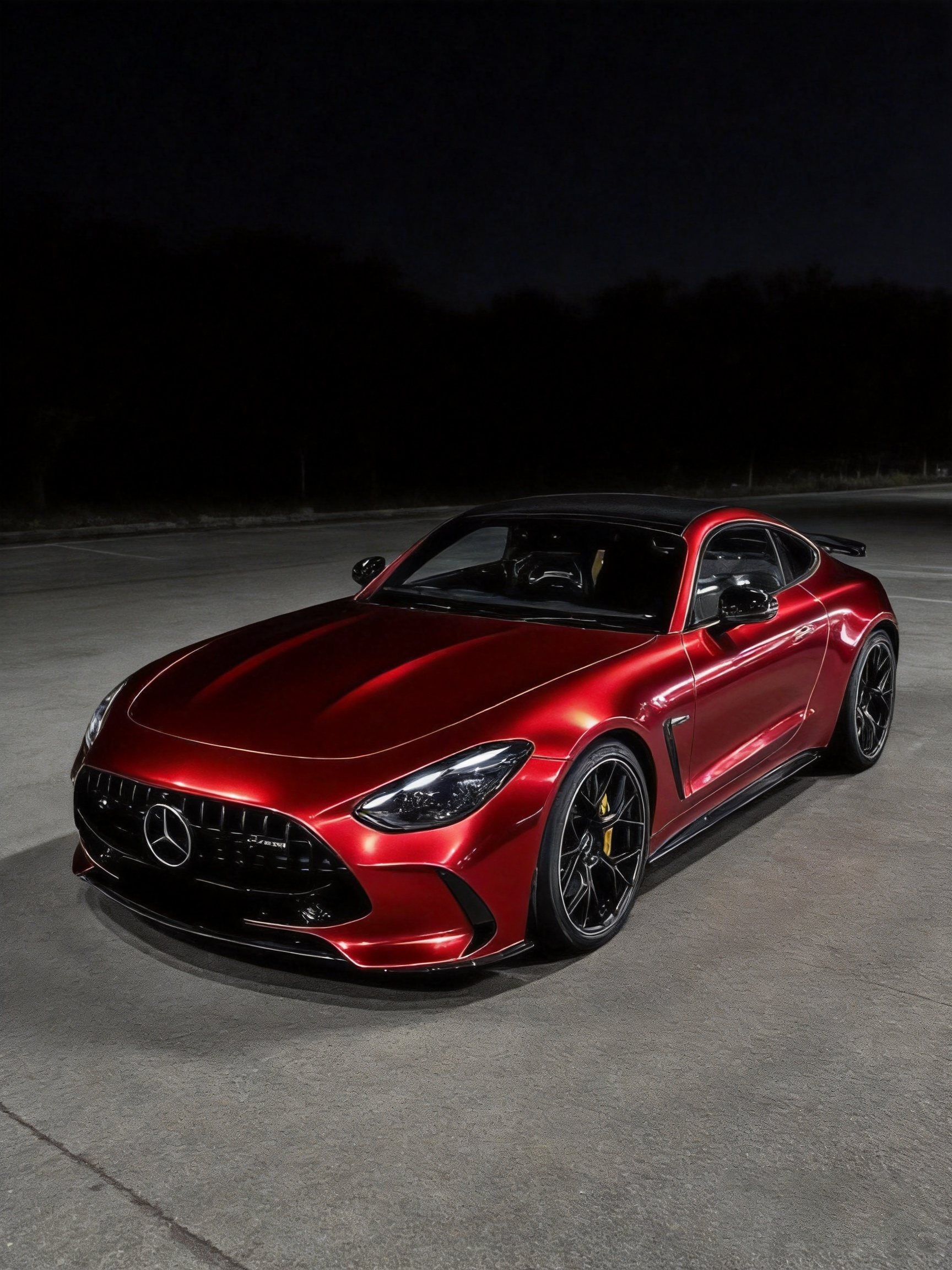 Full vehicle wrap effect of Gloss Red Holographic Chrome Laser vinyl under sunlight, showcasing an explosive rainbow laser spectrum.