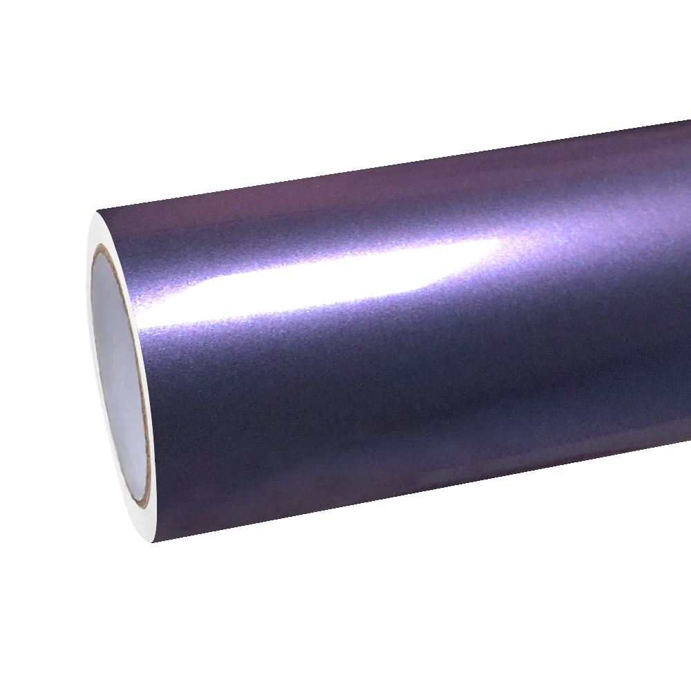 ALUKOCARWRAP light purple car wrap with premium gloss finish and optical-grade PET protective backing.
