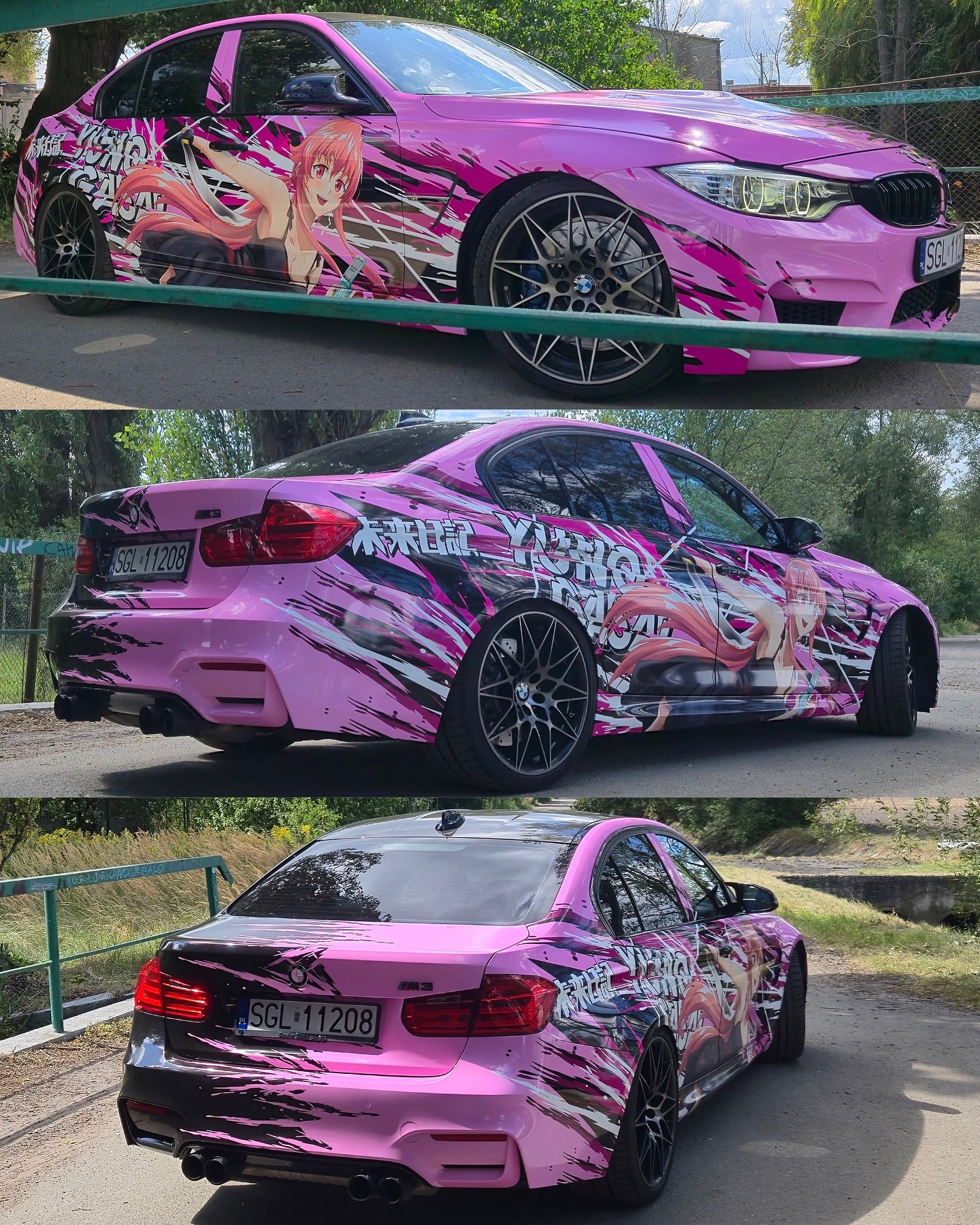 Full custom anime car wrap by ALUKOVINYL, showcasing premium itasha livery on a sports car.