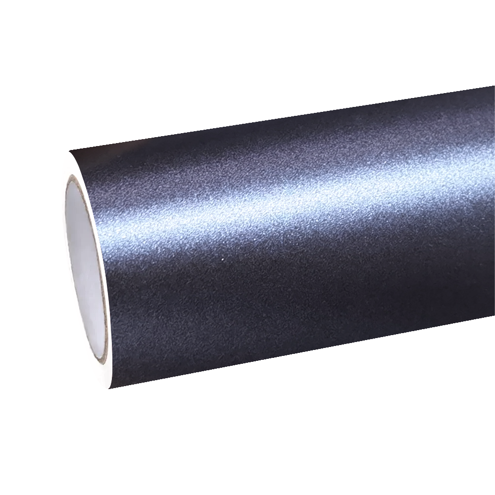 Shadows casting over the volcanic slate finish of ALUKOCARWRAP deep grey car wrap, exhibiting a velvety satin car wrap membrane.
