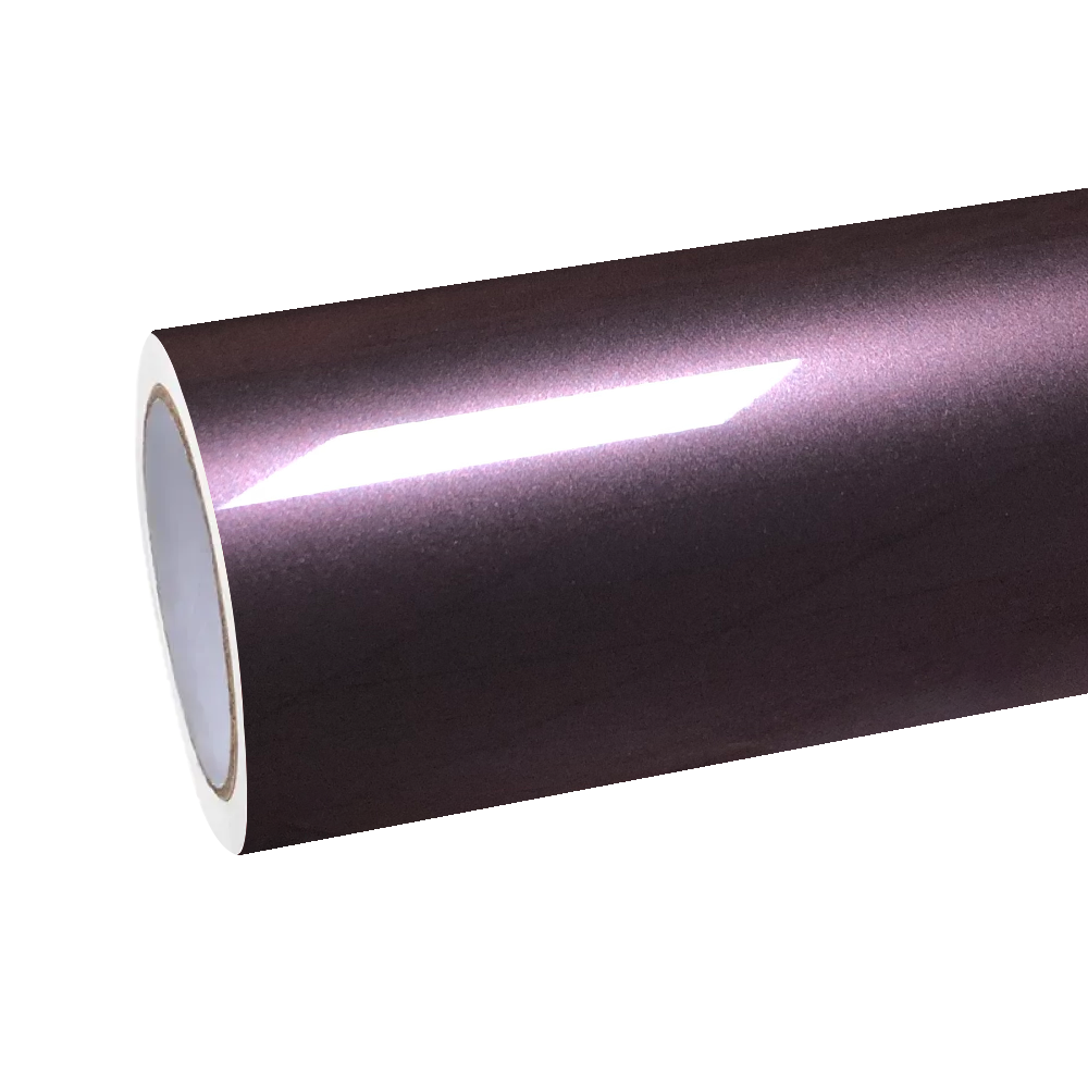 Dynamic lighting shifting over a vibrant Gloss Purple Car Wrap with intense metallic flake reflections.