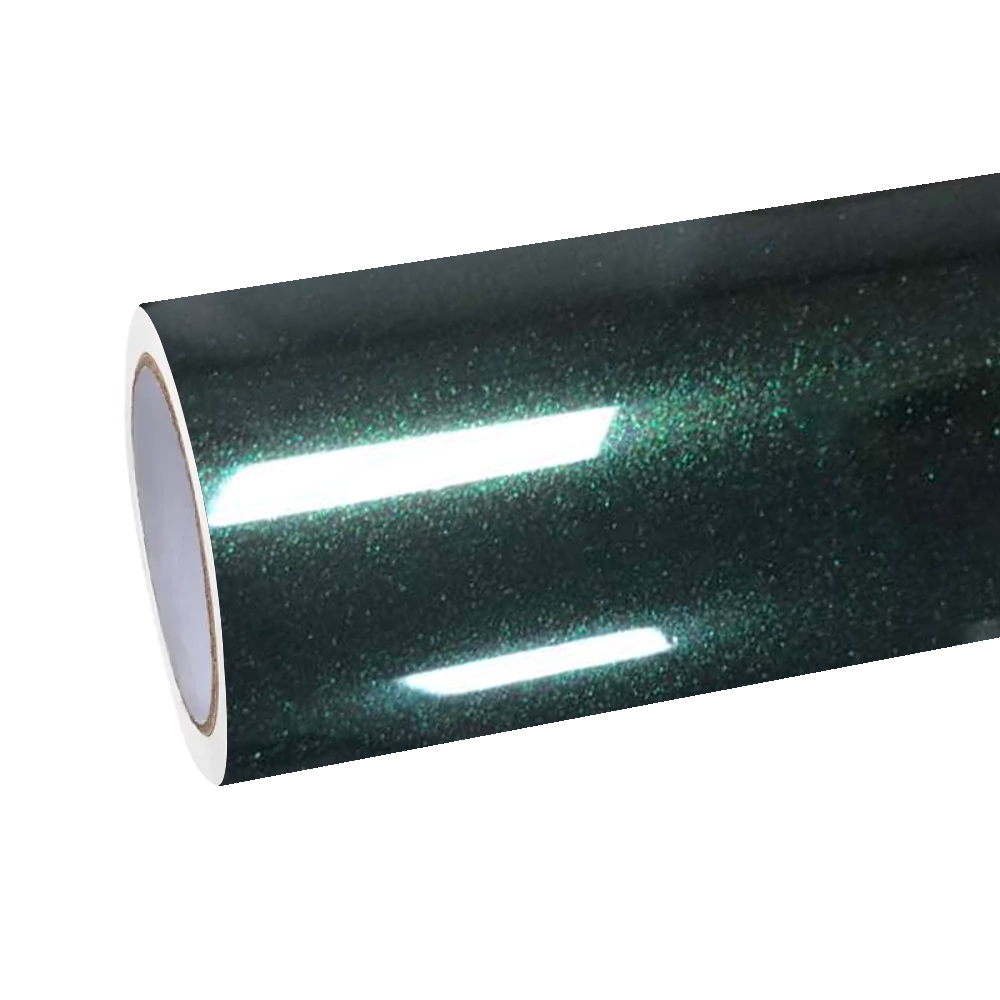 Gloss Green Car Wrap premium PET vinyl film in Metallic Forest Meadow Green by ALUKOCARWRAP.