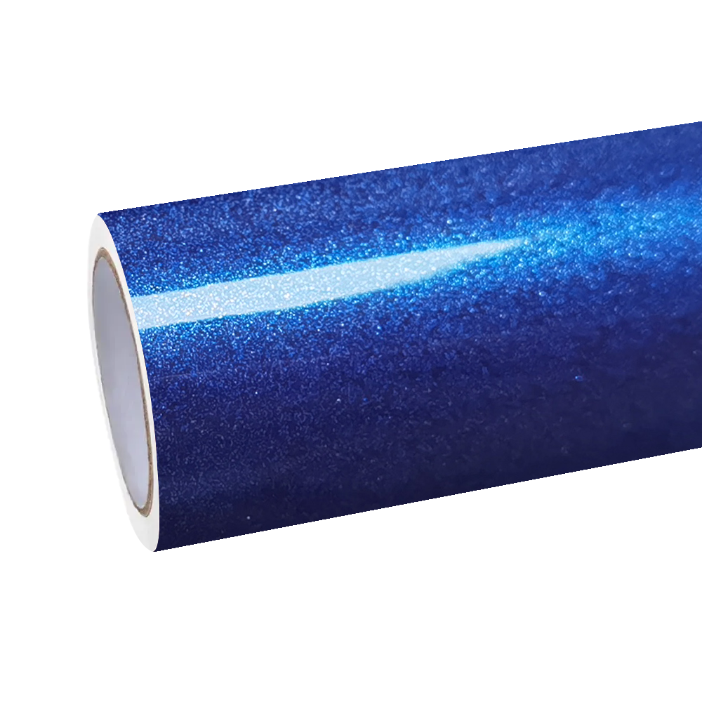 ALUKOCARWRAP industrial gloss metallic car wrap spec: Polyethylene Terephthalate PET base liner structure.