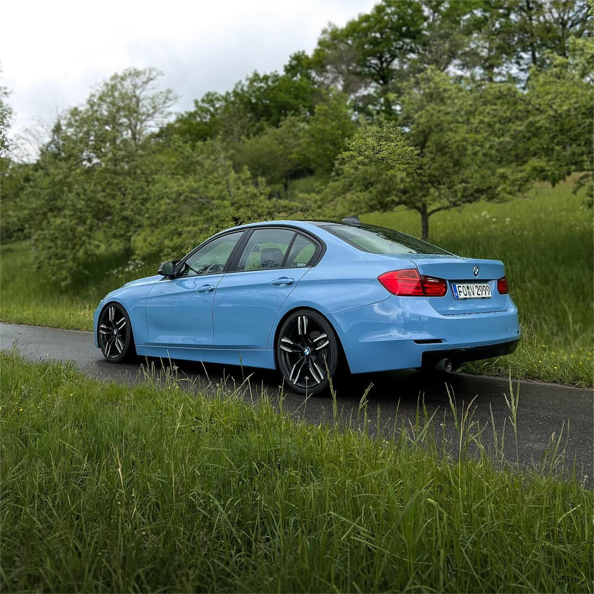Gloss China Blue Car Vinyl Wrap PET