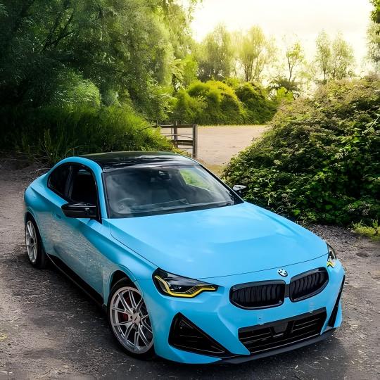 Gloss Light Sky Blue Car Vinyl Wrap PET