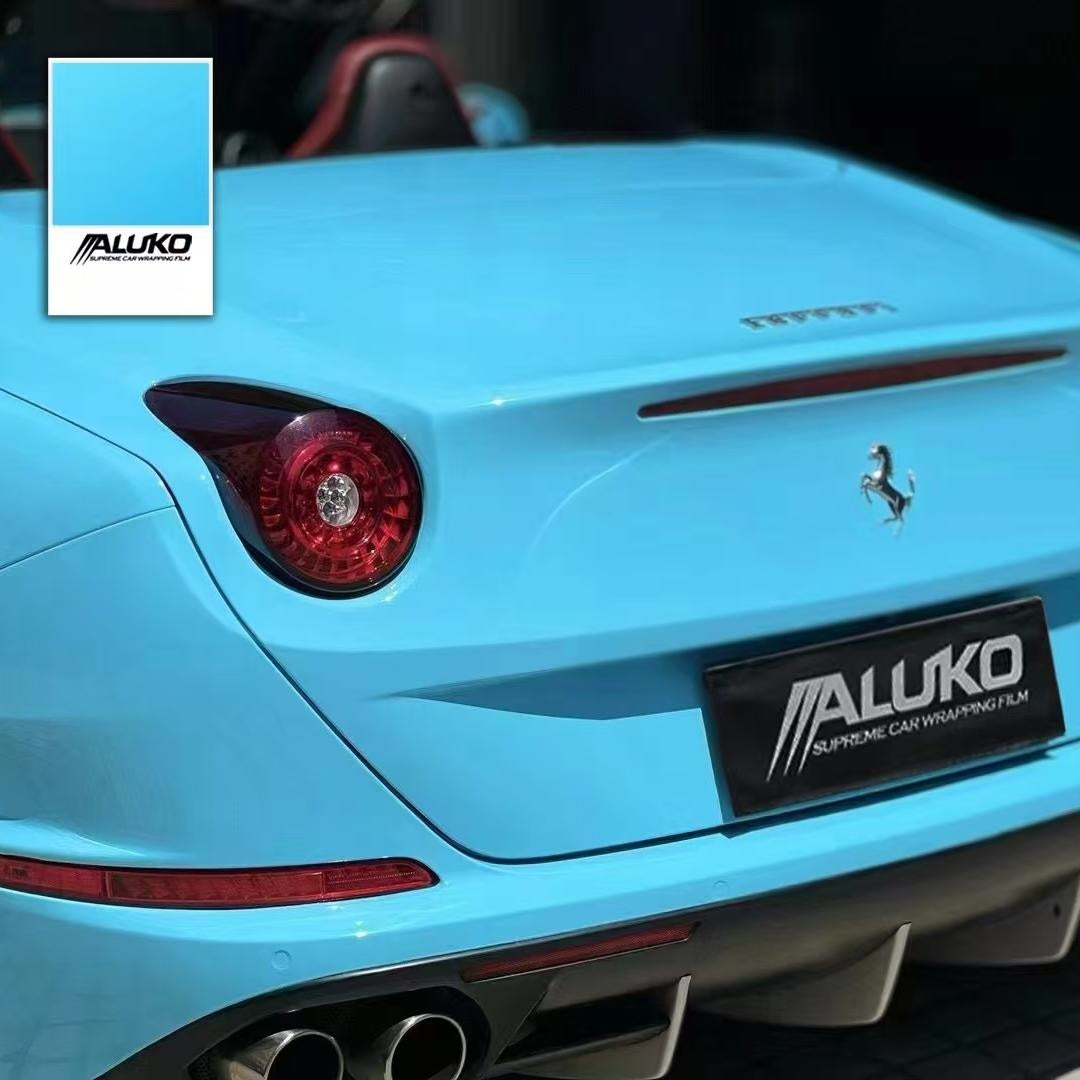 Gloss Light Sky Blue Car Vinyl Wrap PET