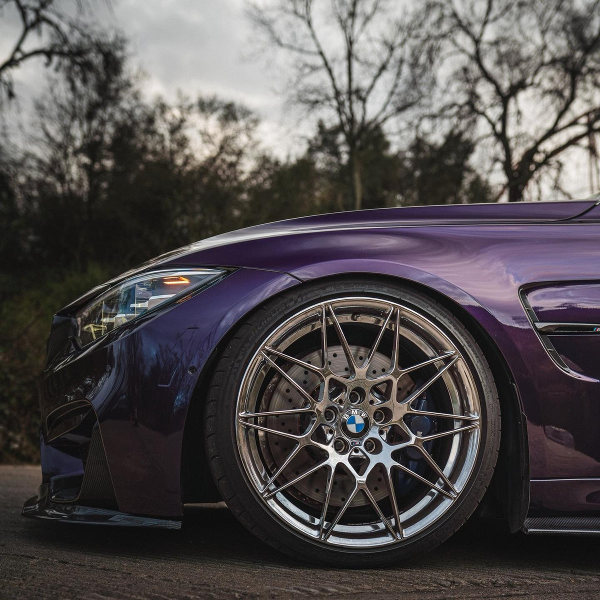 Gloss Metallic Midnight Purple Car Vinyl Wrap BMW PET