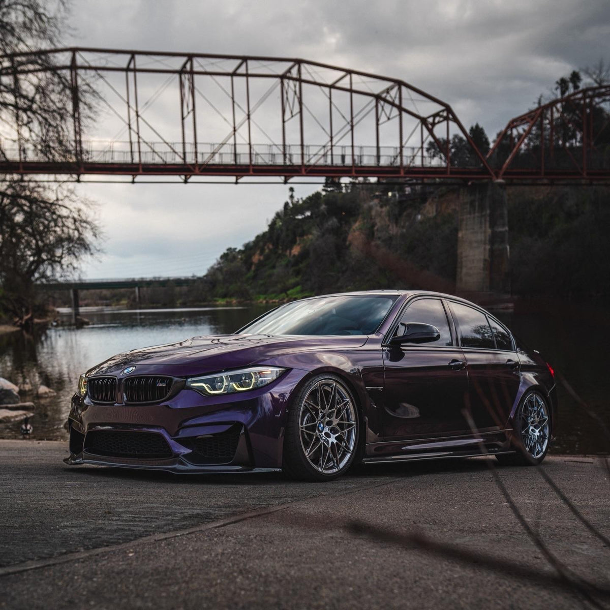Gloss Metallic Midnight Purple Car Vinyl Wrap BMW PET