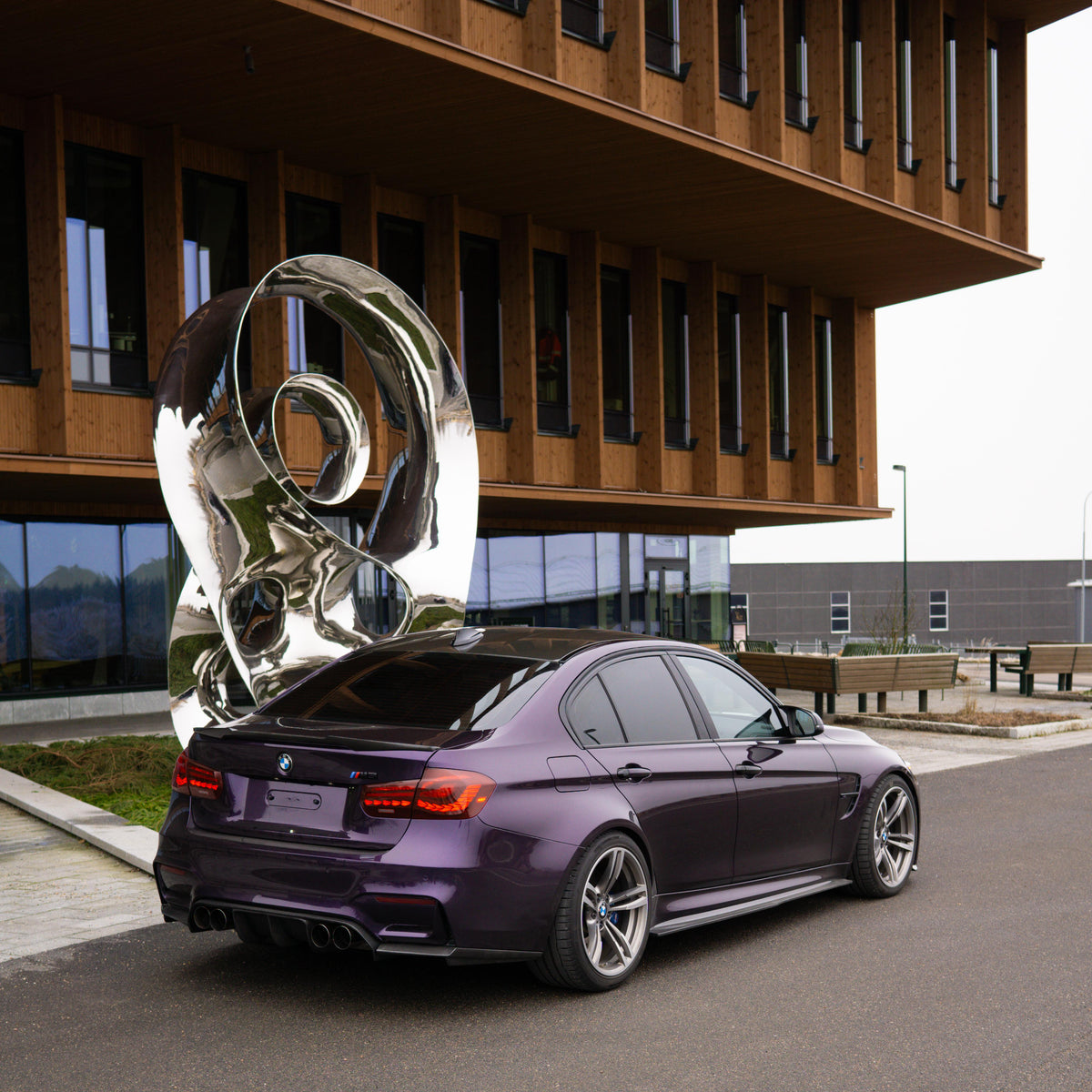 Gloss Metallic Midnight Purple Car Vinyl Wrap BMW PET