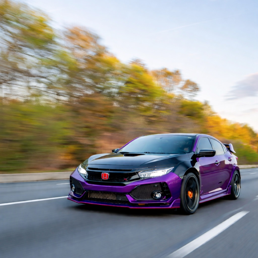 Gloss Purple Holographic Chrome Laser Car Vinyl Wrap