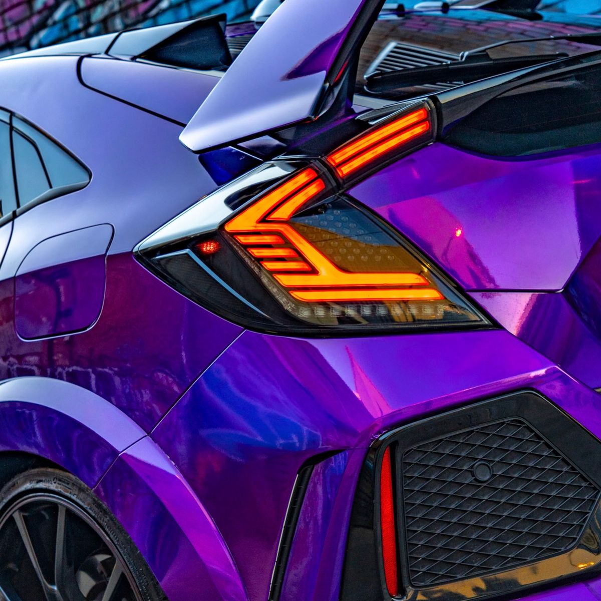 Gloss Purple Holographic Chrome Laser Car Vinyl Wrap