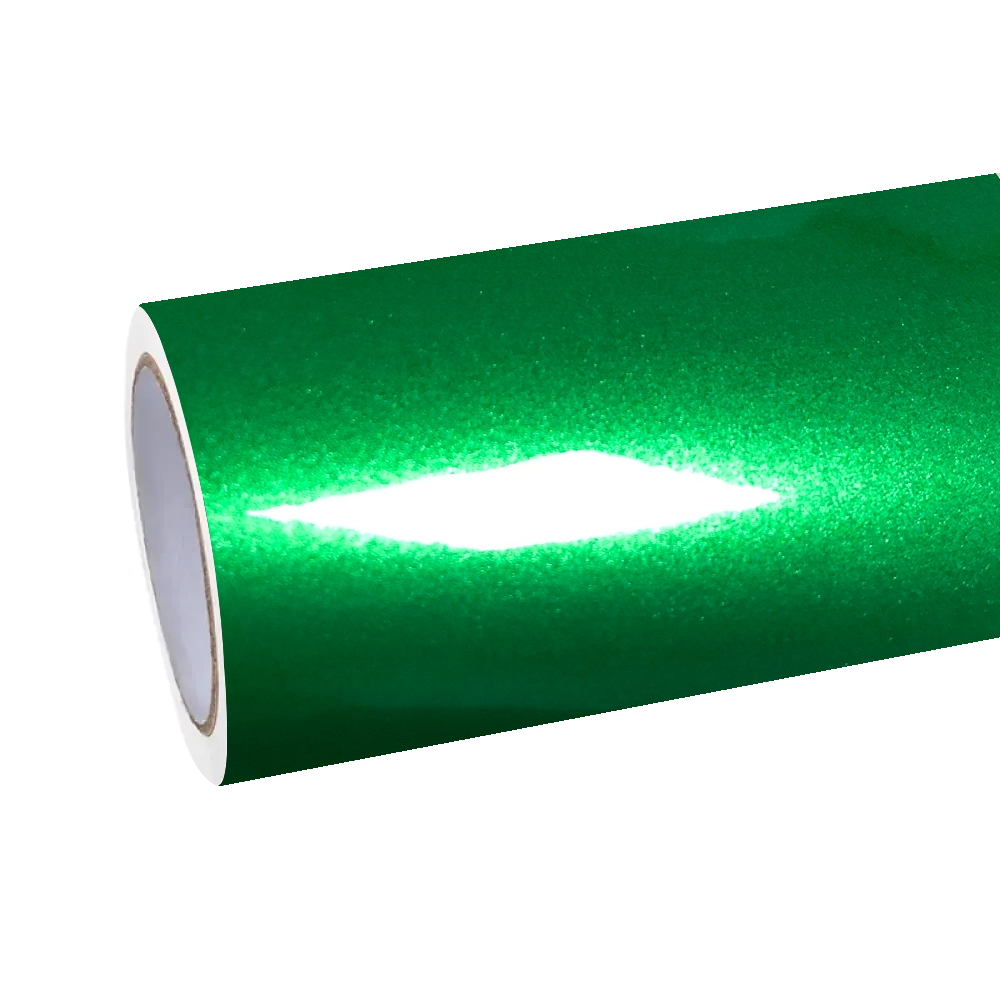 Aluko gloss metallic flame green car vinyl wrap PET film roll for premium automotive paint protection and styling.