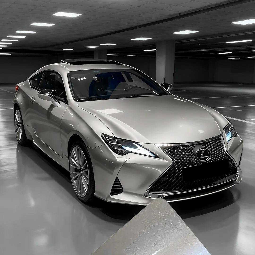 Captivating liquid gold wrap effects cascading along a vehicle's fluid body curves, capturing a flawless mirror-sharp gloss gold car wrap sheen without orange peel.