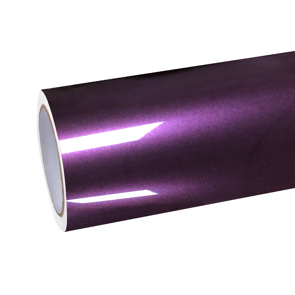 Gloss Metallic Siberia Purple Car Vinyl Wrap PET by ALUKOCARWRAP on a luxury vehicle, showing glossy mirror finish.