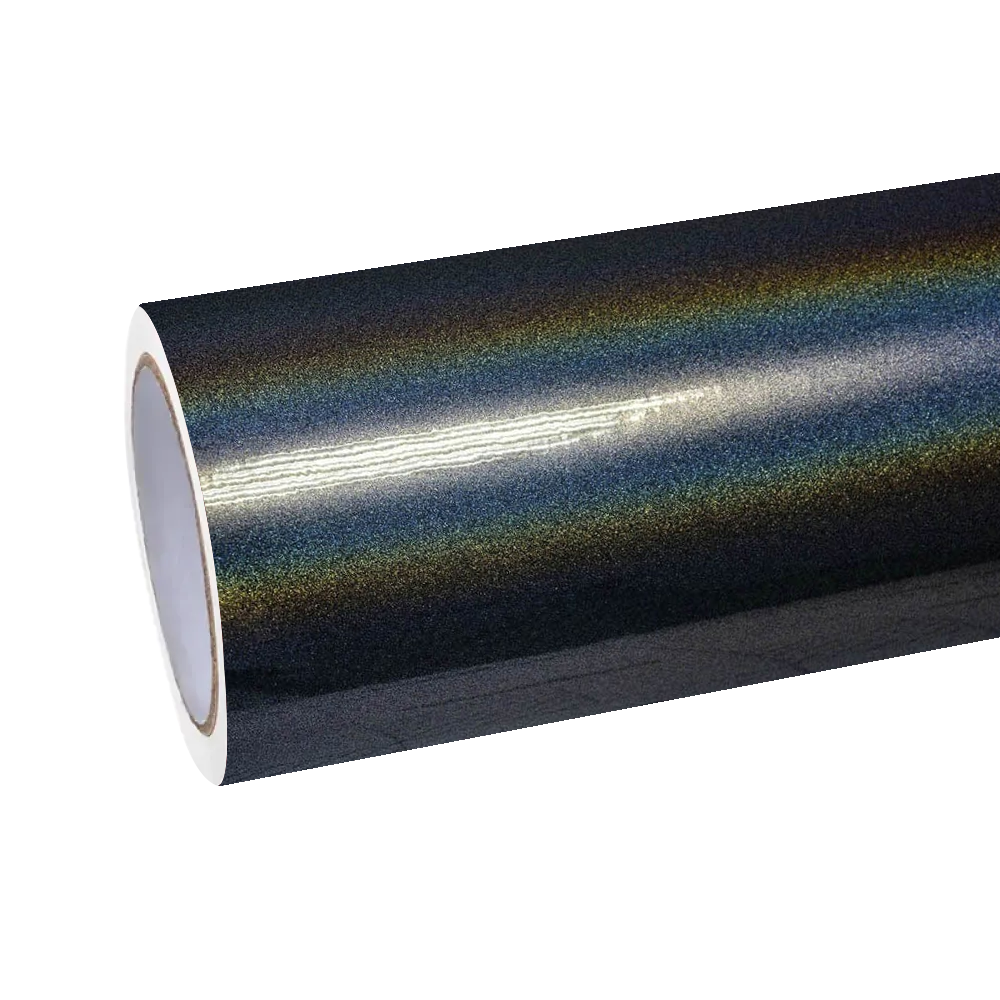 ALUKOCARWRAP Gloss Metallic Car Wrap showcasing a flawless, glass-like mirror reflection with zero blurry orange-peel textures.