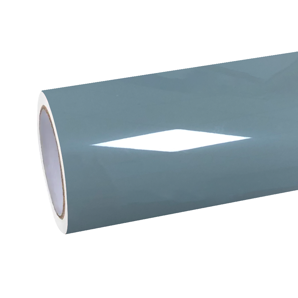 A roll of ALUKOCARWRAP gloss metallic shade green car vinyl wrap PET for professional vehicle styling.
