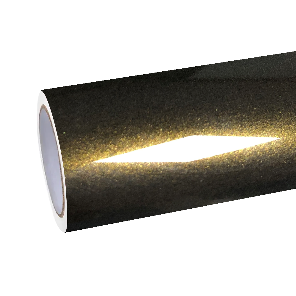 Gloss Metallic Ghost Midnight Gold Black Gold Car Vinyl Wrap PET roll
