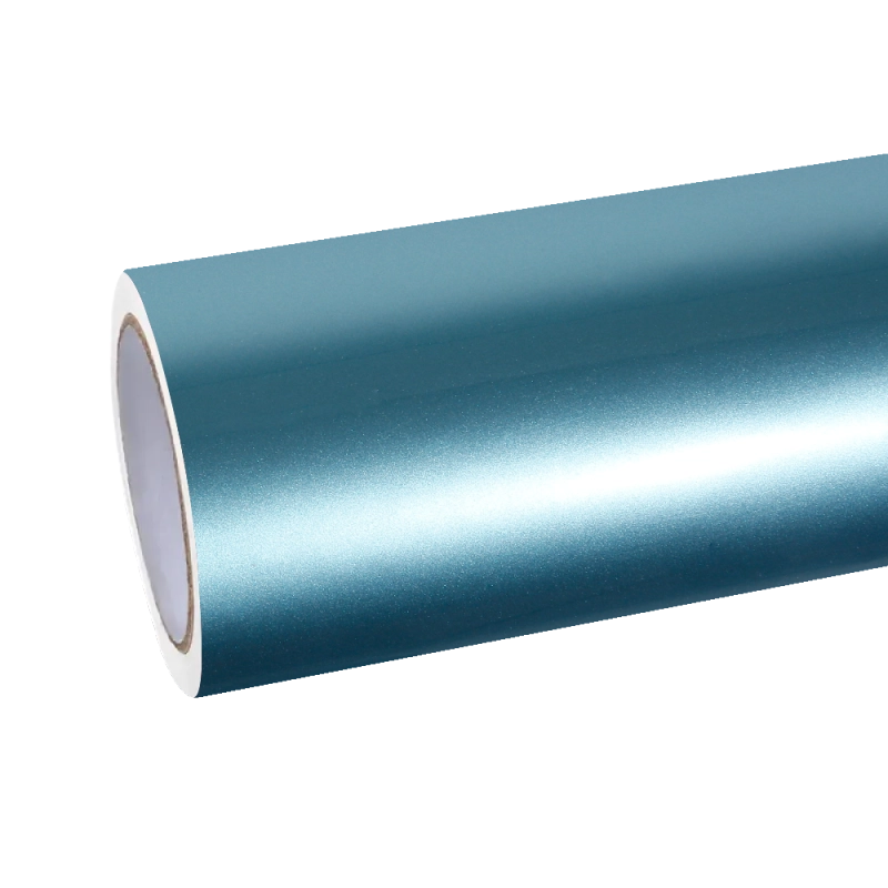 Aluko gloss metallic Ryan Green car vinyl wrap PET film roll, premium high-gloss automotive vinyl for wrap shops.