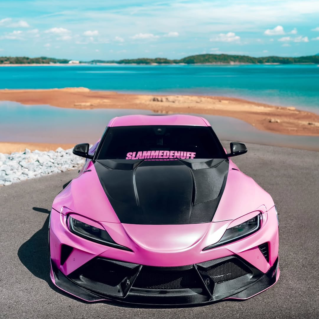 Flawless crystal reflections on the zero-orange-peel curves of Glossy Metallic Shell Pink Car Vinyl Wrap PET.