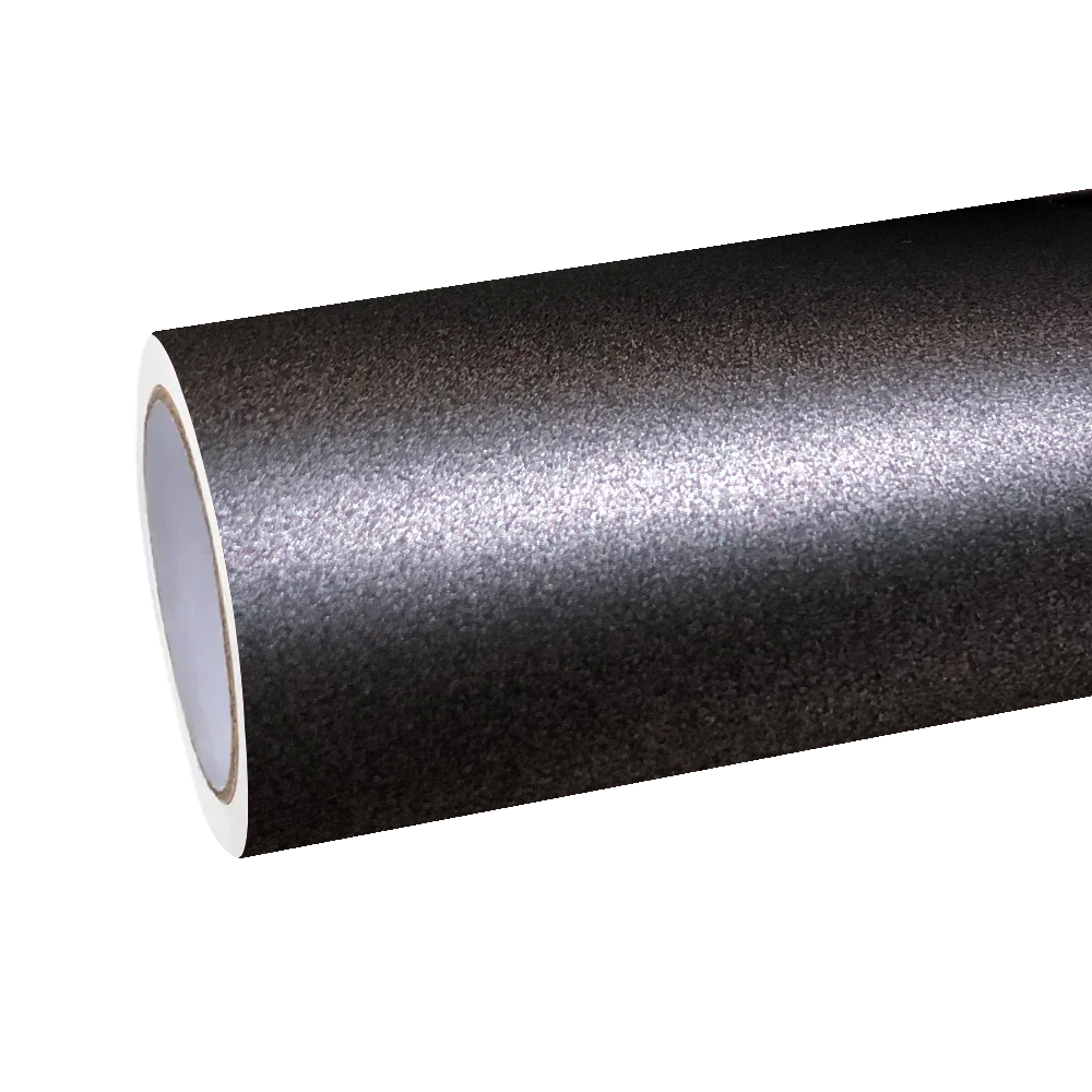 Premium roll of Matte Satin Chrome Silver Car Vinyl Wrap material, showcasing the textured backing and metallic layer.