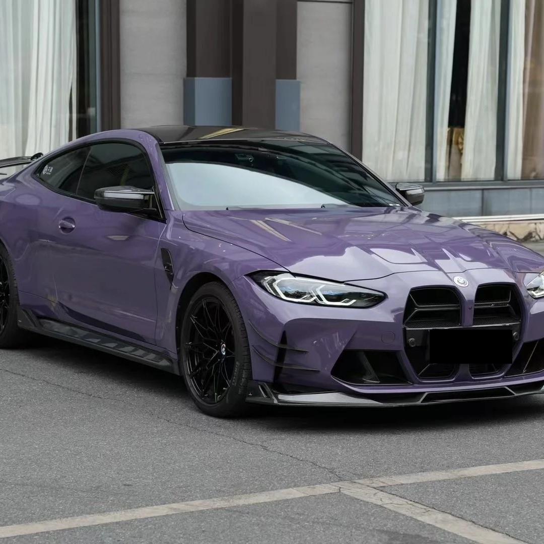 ALUKOCARWRAP Gloss Metallic Hazy Purple Car Vinyl Wrap PET on a hypercar, displaying racetrack-ready luxury aesthetics.