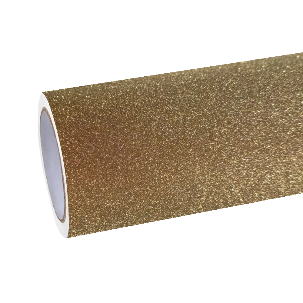 Matte Diamond Glitter Gold Car Wrap by ALUKOCARWRAP