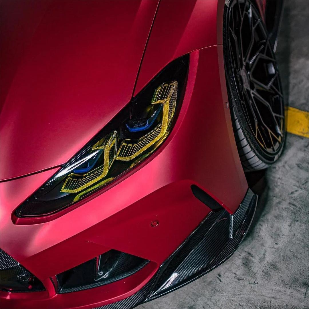 Matte Satin Red Ceramics Red Car Vinyl Wrap PET