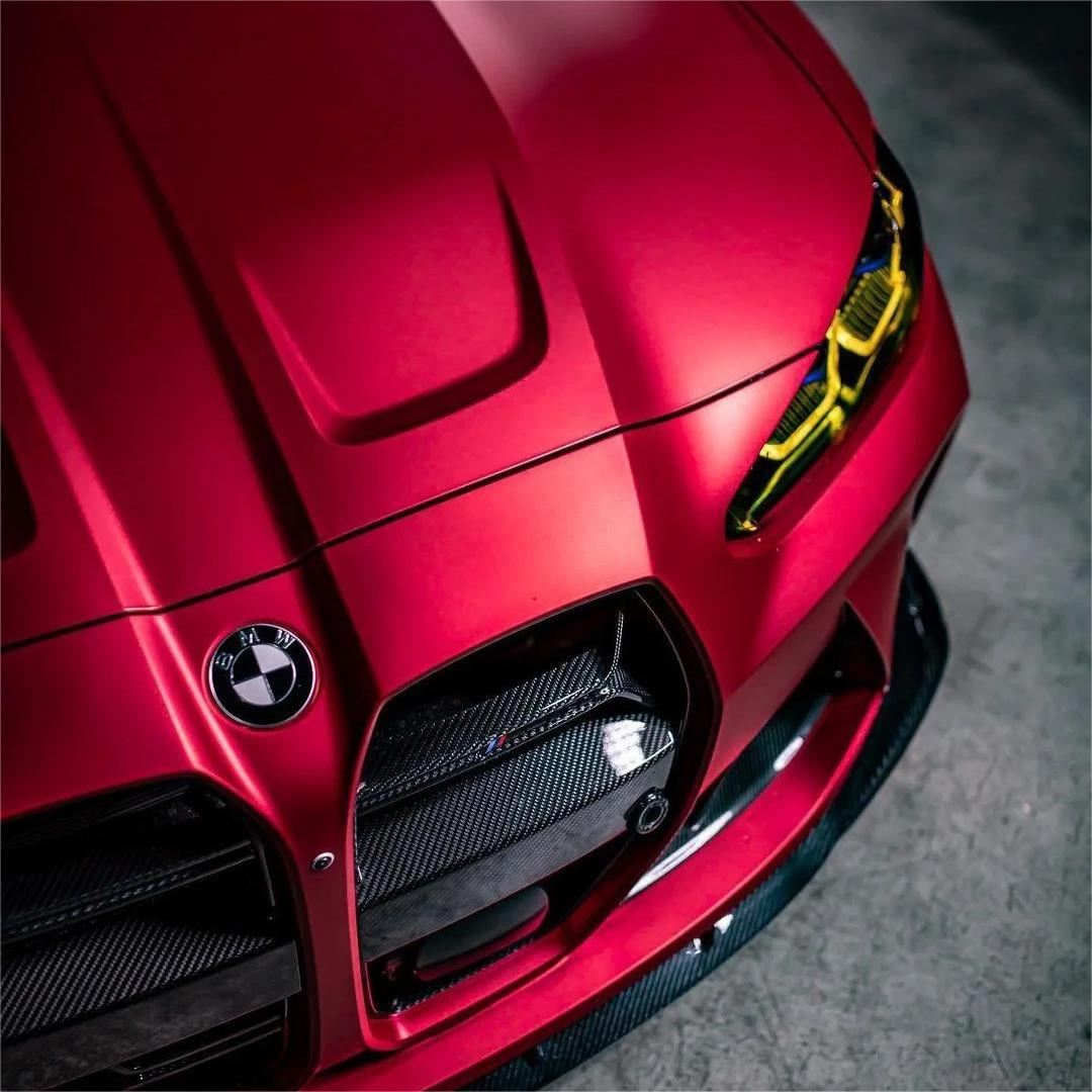 Matte Satin Red Ceramics Red Car Vinyl Wrap PET