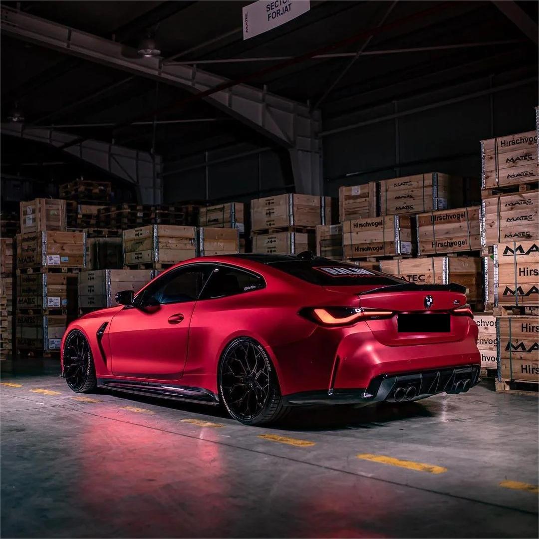 Matte Satin Red Ceramics Red Car Vinyl Wrap PET