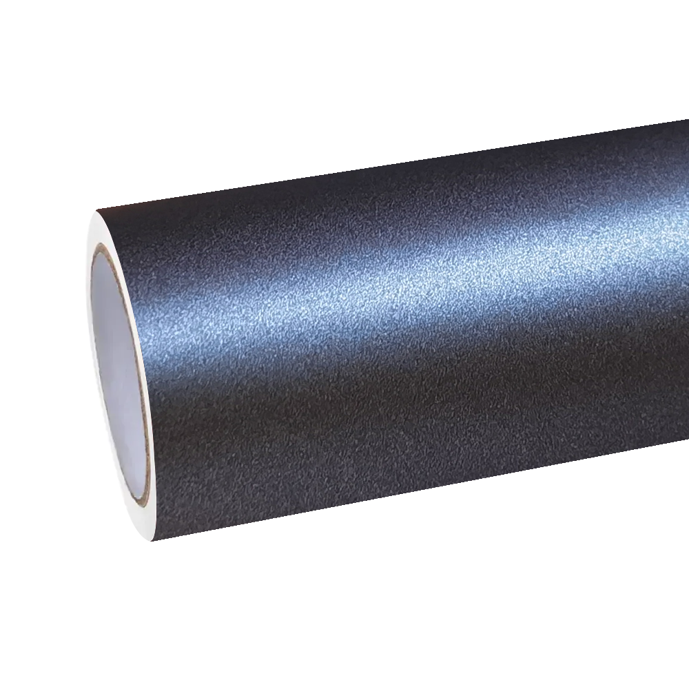 Cold industrial light glancing off the solid slate undertone of ALUKOCARWRAP rock grey car wrap, showcasing a premium matte satin car wrap skin.