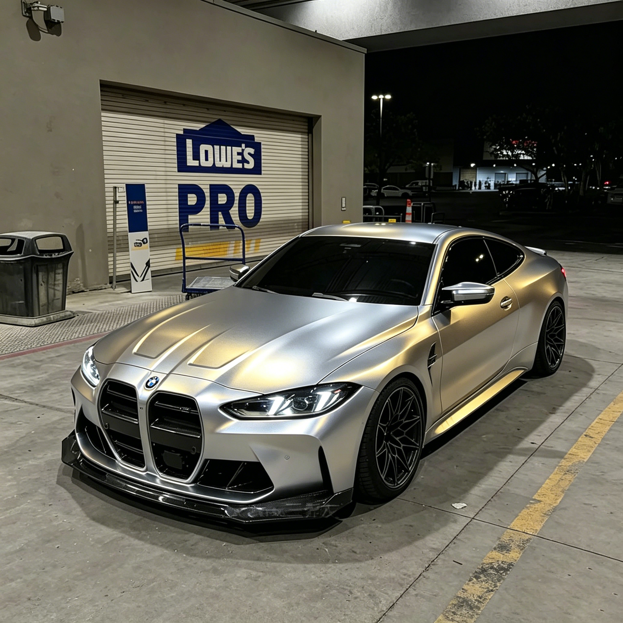A stealth sport sedan showcasing soft, glare-free fender shadows wrapped in ALUKOCARWRAP matte metallic car wrap with a subtle chameleon car wrap color shift.