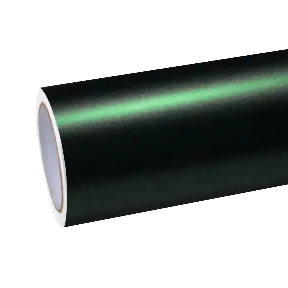 Premium roll of Matte Metallic Chrome Venom Green Car Vinyl Wrap PET, showcasing the flawless zero orange peel layer.