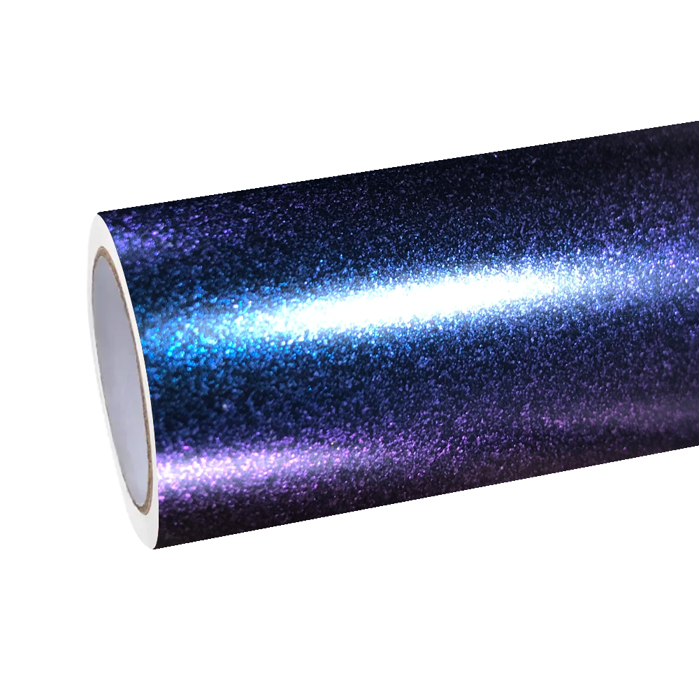 ALUKOCARWRAP Matte Metallic Car Wrap bouncing bright micro-diamond crystalline reflections off a heavy industrial metallic base.