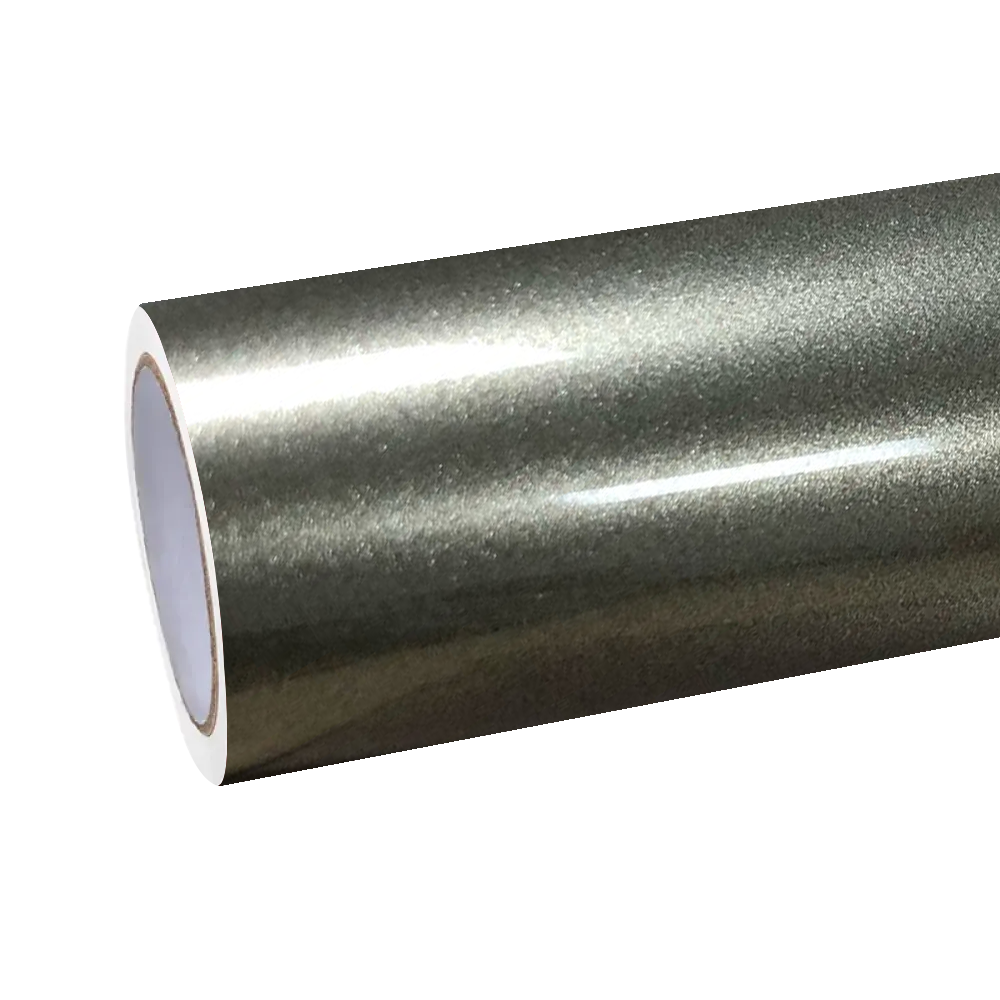 Premium roll of Gloss Metallic Millennium Jade Green Car Vinyl Wrap PET, showcasing the flawless zero orange peel layer.