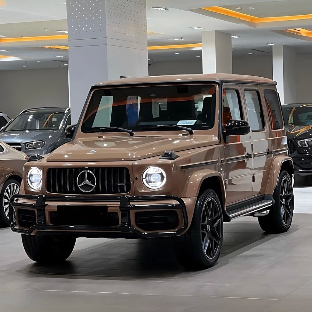 Premium PET Gloss Brown Car Wrap in elegant Mocha Brown colorway by ALUKOCARWRAP vinyl graphics.