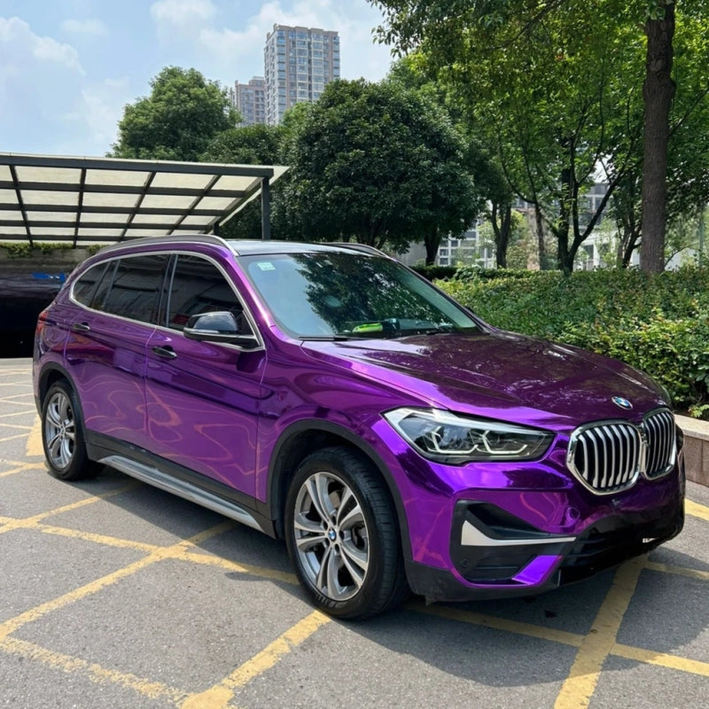 Gloss Purple Vinyl Wrap on Car, Premium Mirror Chrome PET Vinyl Wrap by ALUKOCARWRAP