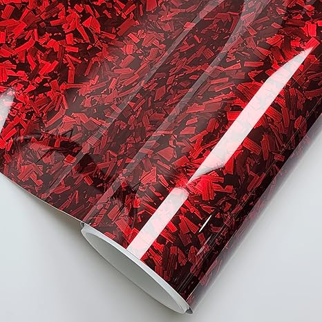 Brilliant liquid-paint finish of ALUKOCARWRAP Gloss Car Wrap, boasting a premium PET Red Forged Car Wrap luxury composition.