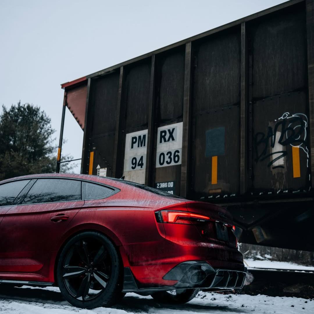 Satin Chrome Metallic Romanee Red Car Wrap