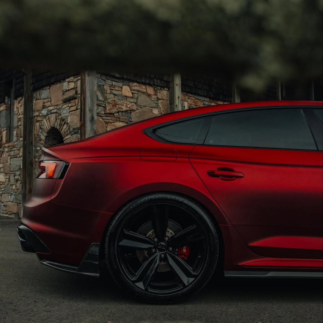 Satin Chrome Metallic Romanee Red Car Wrap
