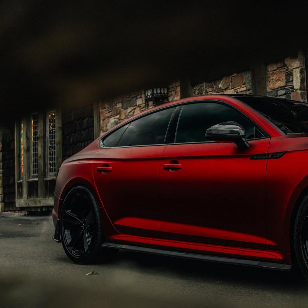 Satin Chrome Metallic Romanee Red Car Wrap