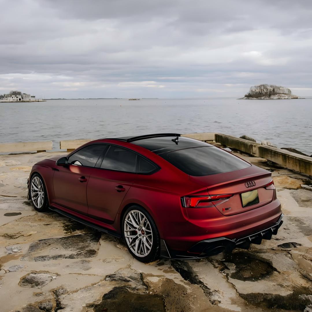 Satin Chrome Metallic Romanee Red Car Wrap