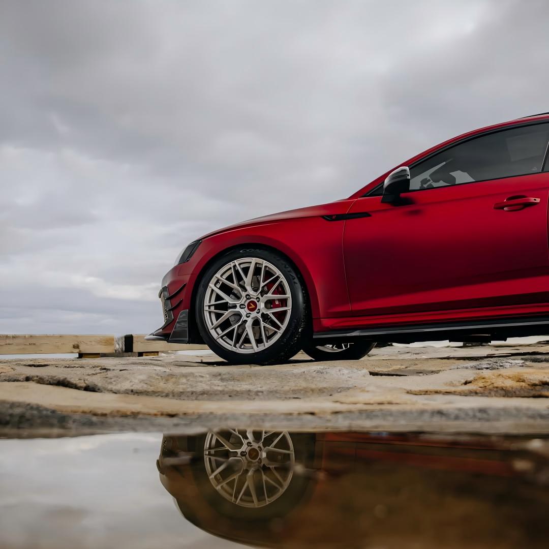 Satin Chrome Metallic Romanee Red Car Wrap